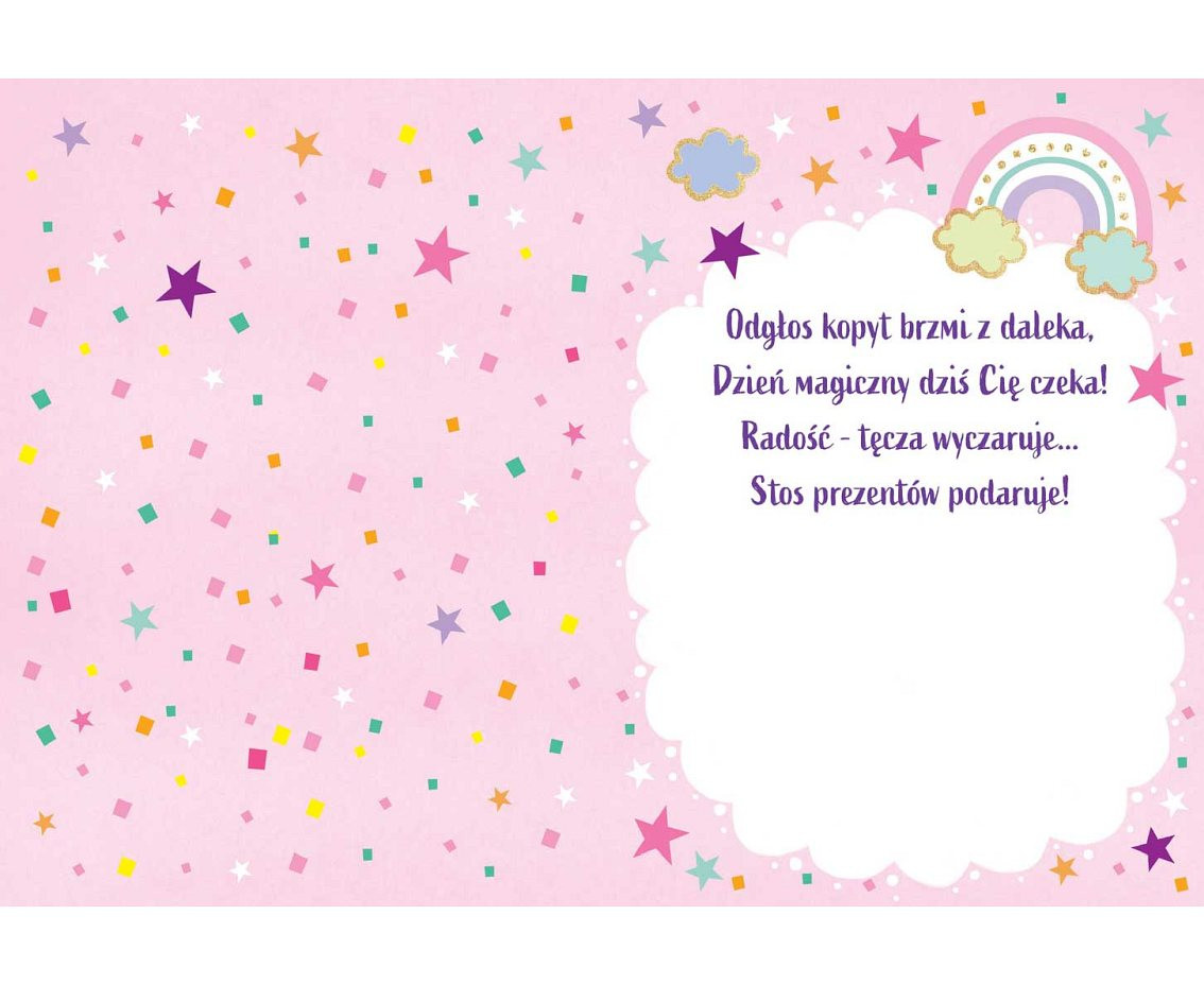 Greeting paper card B6 unicorn, 1 pc
